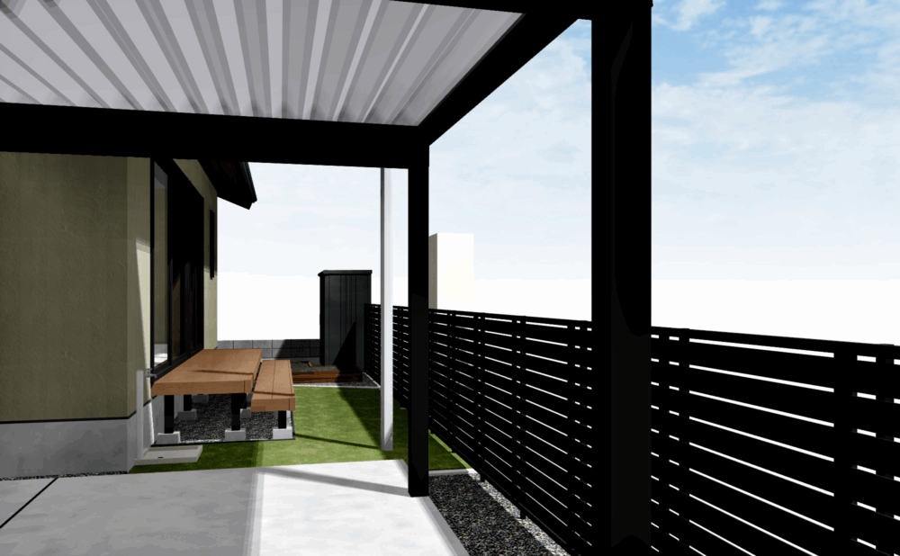 デッキ・フェンス　イメージパース